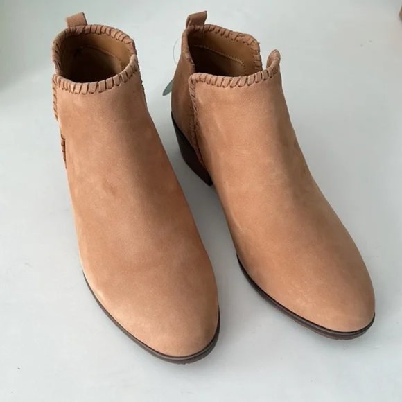 Jack Rogers Suede Ankle Boots Tan Oak Waterproof Layla Booties size 8.5 NEW - Picture 12 of 12